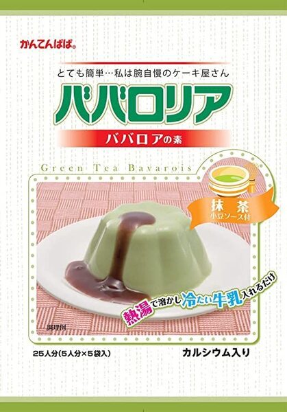 業務用 ババロアの素 抹茶 小豆ソース付 575g 25人分