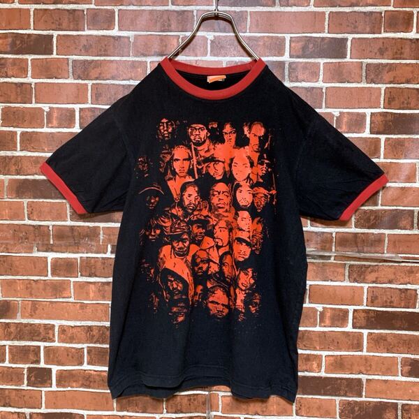 【激レア】HIP HOP★RAP★ラッパー★レジェンド★アーティスト★イラスト★プリント★リンガー★raptees★ラップtシャツ★エミネム★2pac
