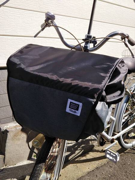 自転車用品 電動アシスト車にも♪ 2段式バスケットカバー 前カゴ用 『Step 』 【杢ブラック】 防水・色落ちしづらい生地♪ MARUTO