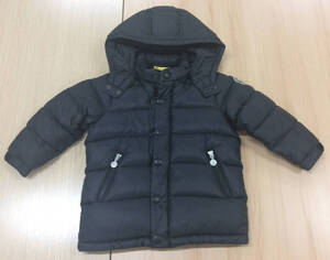 【送料無料】MIKIHOUSE ミキハウス ダウンコート 90 ブラック ナイロン100% フード付き 子供服 クリーニング済み