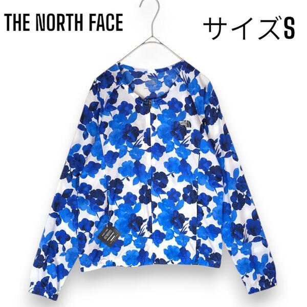 【未使用品】ザ ノースフェイス THE NORTH FACE ノベルティ スワローテイルベントナイロン ジャケット カーディガン 花柄 静電気設計 S