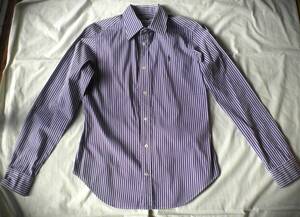 ☆★ラルフローレン(Ralph Lauren)コットン長袖シャツ ストライプ 6*パープル×ホワイト(紫×白)*レディース・女性用★☆