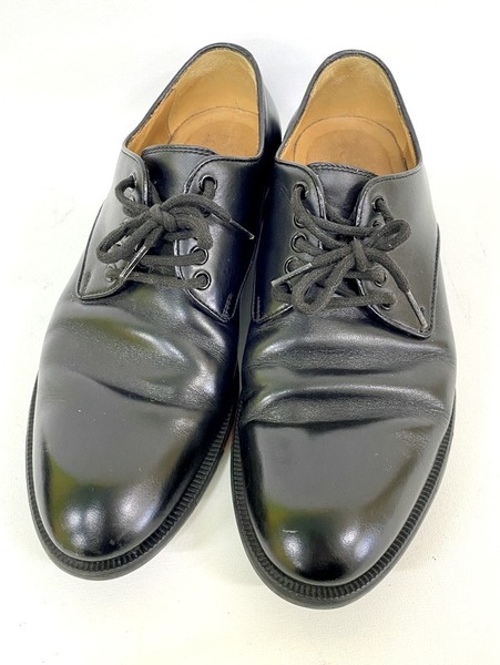 【即決】 GUCCI グッチ シェリーライン レースアップドレスシューズ 295116 #7.5 26.5cmメンズ ブラック 革靴 ダービー プレーントゥ