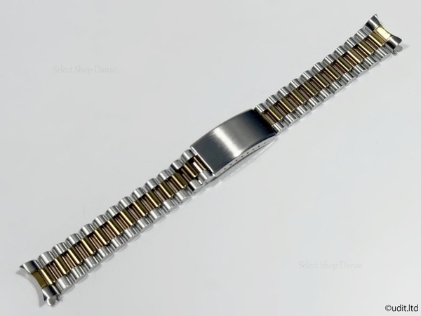 ラグ幅18mm プレジデントブレスレット コンビネーションゴールド 腕時計ベルト メタルブレス 汎用 時計用バンド セイコー シチズン等に