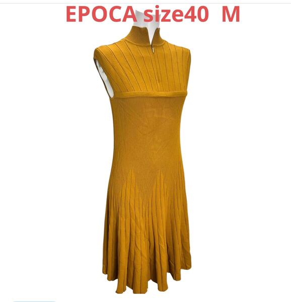 エポカEPOCA size40 M ノースリーブ ジップ ワンピース レディース 山吹色
