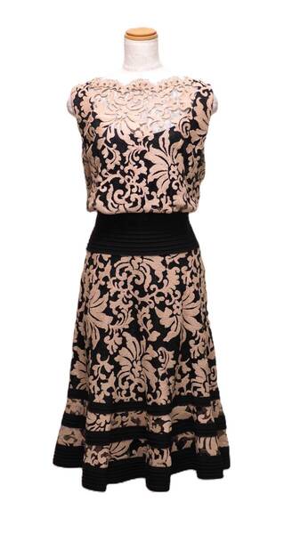 TADASHI SHOJI タダシショージ BEIGE & BLACK ワンピース 「8 」/ 11-13号程度