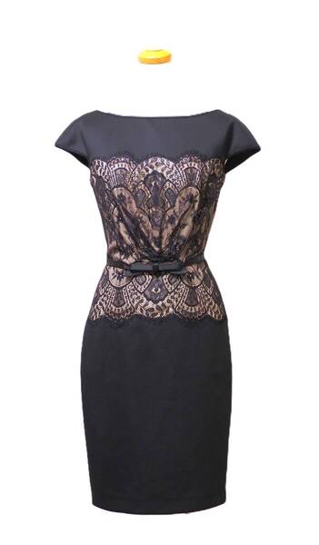 TADASHI SHOJI タダシショージ BLACK & BEIGE ワンピース 「4 」/ 9号程度