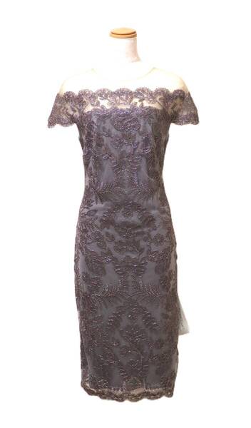 TADASHI SHOJI タダシショージ GRAY & BEIGE ワンピース 「10 」/ 13号程度