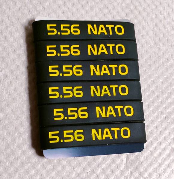 M4系マガジン用マグバンド『5.56 NATO』イエロー&ブラック6本セット マガジンバンドラバーバンドUAB89式MCXSCAR次世代HK416URG-1MASADA