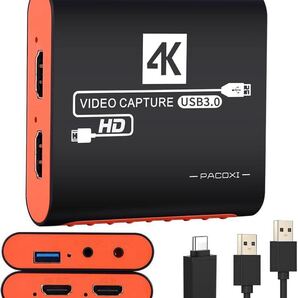 キャプチャーボードは4K HDMI パススルー機能1080P 60Hz USB 3.0 ビデオゲーム キャプチャーカード リアルタイムストリーミング 画面共有