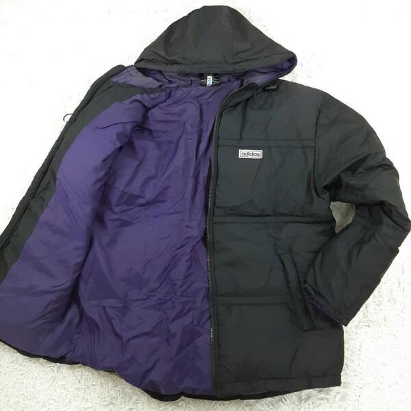 美品◎adidas アディダス ダウンジャケット パーカー 万国旗タグ 90s