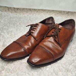 美品25.5cm◎BARNEYS NEW YORK ドレスシューズ 革靴 赤茶