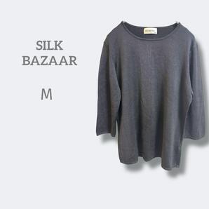3200 SILK BAZAAR【M】カットソー 透け感あり ラウンドネック