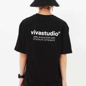 VIVASTUDIO ロケーションロゴTシャツ ブラック Mサイズ コットン100% ゆったりシルエット Location Logo T-Shirt Black M Size 100% Cotton