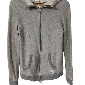 glamb 日本製ジップアップパーカー グレー コットン100% サーマル切替 1サイズglamb Zip-Up Hoodie Made in Japan Gray Cotton 100%