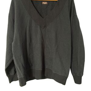 MR.OLIVE 日本製 ルーズVネックスウェット 黒 M 裏パイル 上質カジュアルMR.OLIVE V-Neck Loose Sweatshirt M Black Made in Japan