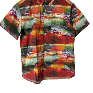 XLARGE 総柄シャツ Mサイズ Landscape ボタンダウン 半袖シャツ Landscape Pattern Shirt M Size Button-Down Short Sleeve