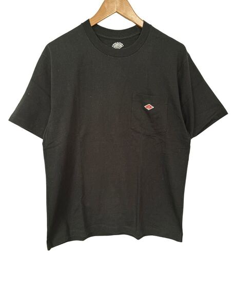 美品 DANTON ポケットTシャツ 黒 コットン100% シンプル 半袖 メンズBlack Pocket T-Shirt Cotton 100% Short Sleeve Simple Tee