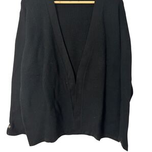 美品 martinique ワッフルカーディガン 黒 コットン混 3サイズ メルローズ Waffle Cardigan Black Cotton Blend Size 3 by MELROSE
