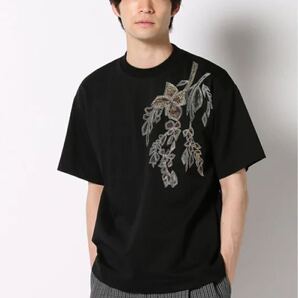 美品 UNITED TOKYO ボタニカル刺繍Tシャツ 黒 日本製 サイズ2 メンズ Botanical Embroidered T-Shirt Black Size 2 Made in Japan 半袖