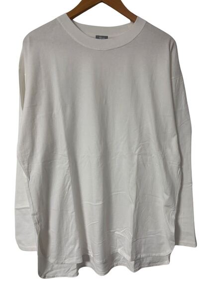 美品 JOURNAL STANDARD relume 長袖Tシャツ 白 L 綿100% ラウンドヘム White Long Sleeve Tee L Cotton 100%