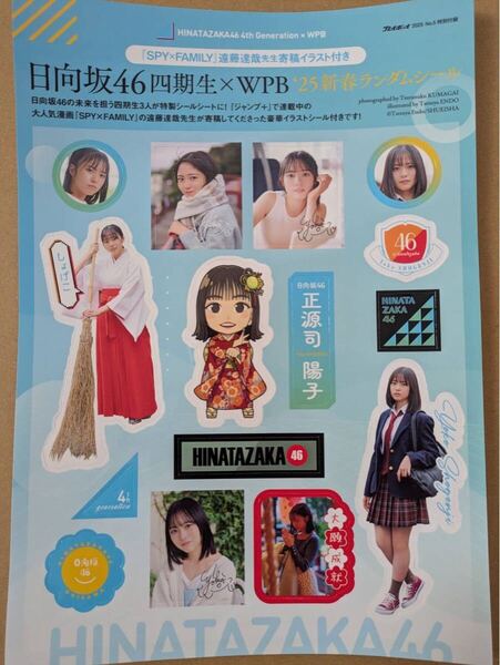 週刊プレイボーイ 付録日向坂46 ランダムシールステッカー正源司陽子 SPY x FAMILY 遠藤達哉先生寄稿イラスト付き