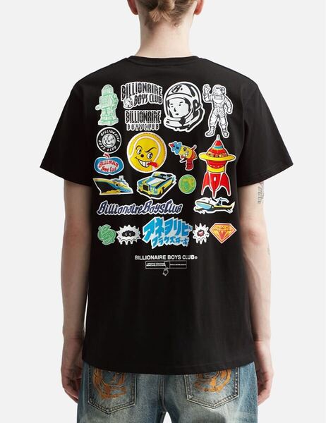 BBC ステッカープリント Tシャツ XL 黒 BILLIONAIRE BOYS CLUB 宇宙柄 Sticker Print T-Shirt XL Black Space Graphic 半袖