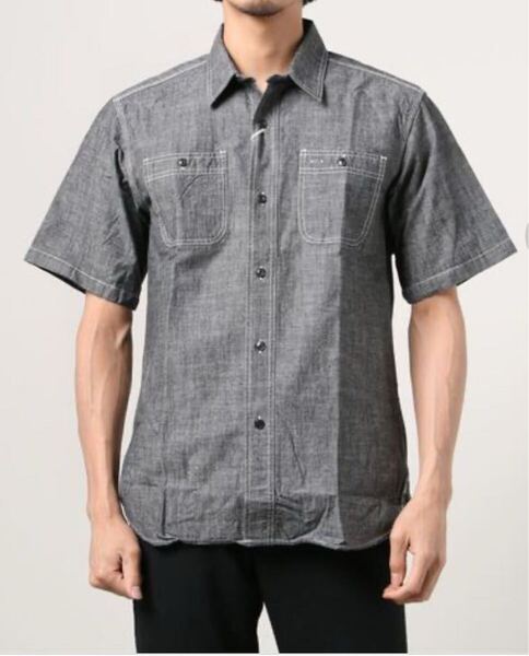 BIG MIKE シャンブレー 半袖シャツ Mサイズ ワーク アメカジ 灰 グレー系 Chambray Short Sleeve Shirt M Work Vintage Gray デニム