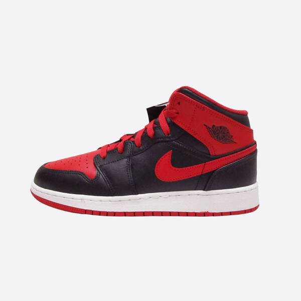 ★SALE★NIKE/ナイキ★Air Jordan 1 Mid (GS)/エアジョーダン1ミッド(GS) (Black/Fire Red-White/6Y/24cm)