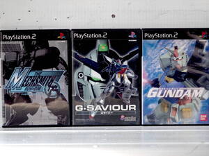 M12312【PS2】メックスミス(盤面小キズ) Gセイバー(盤面キズ多い) 機動戦士ガンダム(盤面キズ多い) 説明書なし 起動チェックOK! メール500g