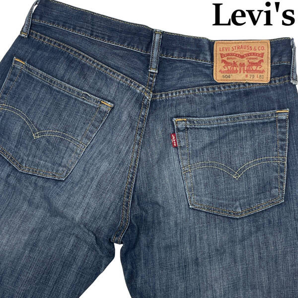 Levis リーバイス 504 W31 (約79cm W31相当) メキシコ製 紙パッチ ワイド ストレートデニム パンツ メンズ