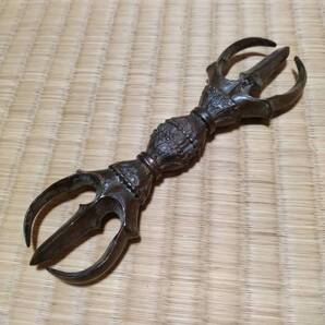 金剛杵 三鈷杵 ヴァジュラ 全長約15cm 密教法具 お守り 風水