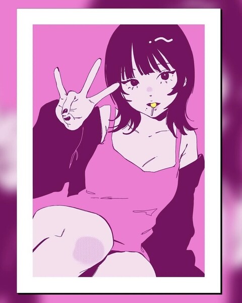 ぬごですが。 シルクスクリーン Pink Sprite. silk screen print アート ポスター 限定 未開封