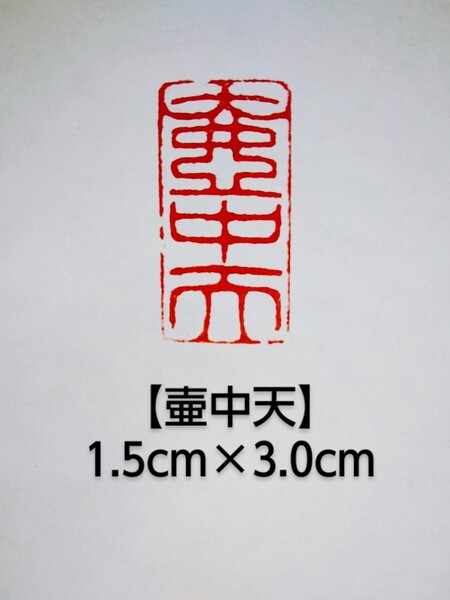 篆刻 落款印 遊印 禅語印 雅号印 吉語印 禅語印 引首印 遼寧凍石 1.5cm×3.0cm 「壷中天」