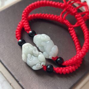◇2点セット◇ジェイド(本翡翠)◇貔貅(ヒキュウ)形 ◇ヒスイ◇ブレスレット◇天然石◇パワーストーン◇巾着袋付き◇プレゼントにも030S4296