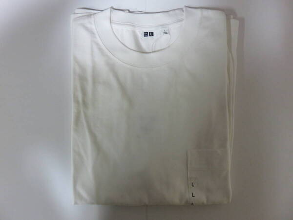 新品 未使用 ユニクロ クルーネックTシャツ 長袖 L ホワイト White ユニクロU ユニクロユー UNIQLO U
