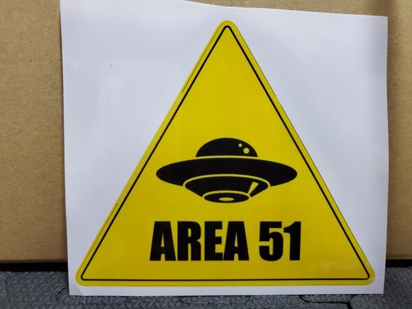エリア51│UFOステッカー│宇宙人│エイリアン│アメリカン海外雑貨│インポート品│約15cm×13cm