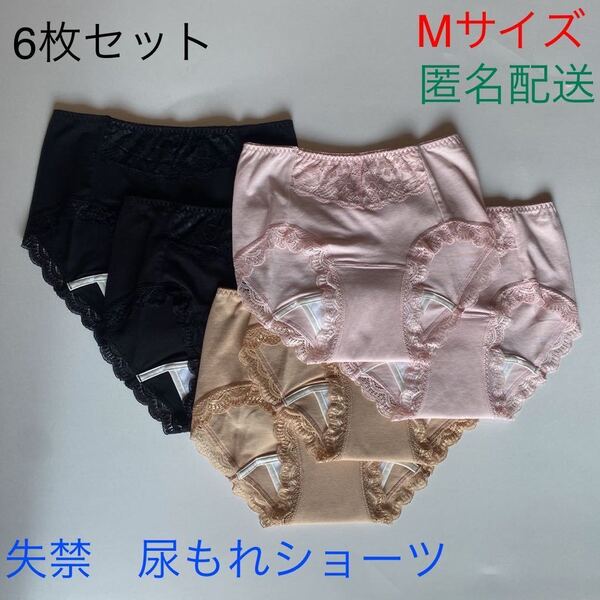 6枚組 Mサイズ 尿漏れパンツ 20cc 失禁ショーツ 軽失禁 安心ショーツ 女性用 失禁パンツ レディース 婦人用a