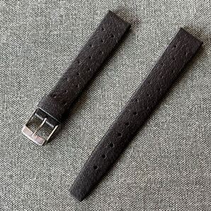 即決!送料無料!フランス直輸入 オリジナルトロピックスター NOS 16mm ブラック ラバー時計ベルト ビンテージ デッドストック品D16-7