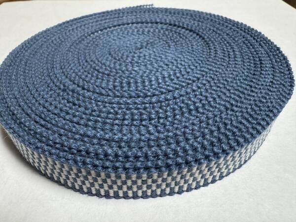 10m 真田紐 平紐 4分 12mm 青系 綿100% 日本製 / ハンドメイド 手芸 工芸 茶道具 帯締め 首輪などに