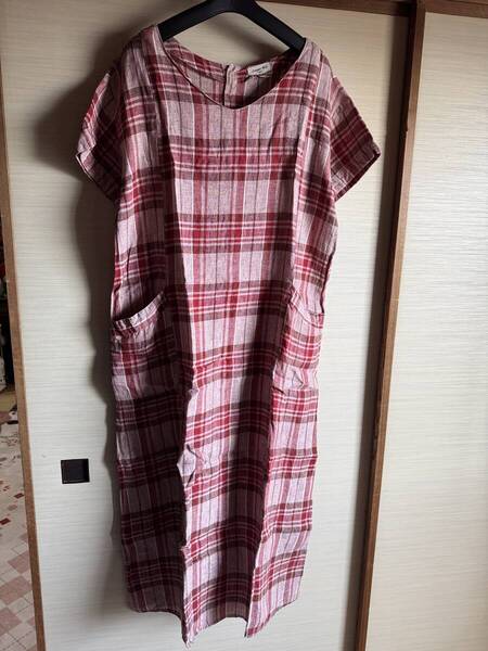 サマンサモスモス 麻100% ロングワンピース チェック柄 リネン100% / 衣類 服 サマンサモスモス Samansa mos2 SM2