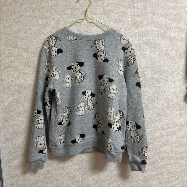 古着 H&M 裏起毛 犬 トレーナー 140cm ワンちゃん エイチアンドエム