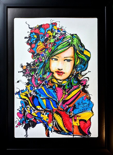 【真作1点物】「花飾りと色彩の魔術師」■東京藝大卒画家■松崎祐哉■肉筆画