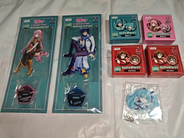 未開封 初音ミク ぬーどるストッパーフィギュア アクスタ 缶バッジセット 巡音ルカ KAITO MEIKO アクリルスタンド フリューくじ