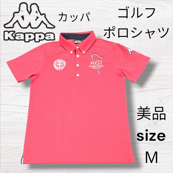 Kappa カッパ 半袖 ゴルフ ポロシャツ オレンジピンク レディース М 吸水速乾 ゴルフウェア