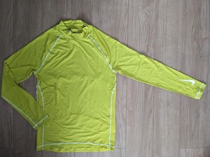 б/у NIKE рубашка с длинным рукавом L Golf нижняя рубашка внутренний Nike желтый быстрое решение