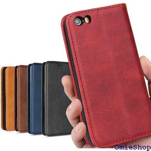 iPhone 5 ケース 手帳型 iPhone5s i ンド機能 シンプル カバー 落ち着いた色 レトロ レッド 101