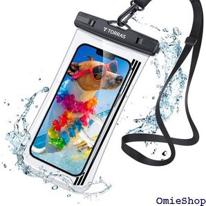 TORRAS スマホ 防水ケース 全面防水 クリア 押 インチ 海 水中 温泉 風呂 キッチン プール ブラック 297