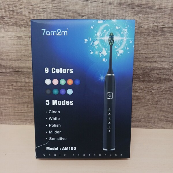 y041108k 7am2m 電動歯ブラシ 超音波歯ブラシ ソニック 電動はぶらし振動 替えブラシ付き 5モード 電動歯磨き ネイビー