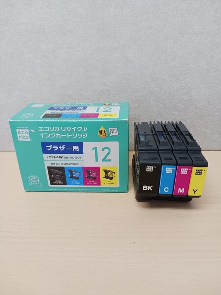 y042409k エコリカ ecorica【互換品】ブラザー LC12(BK/C/M/Y) 4本セット